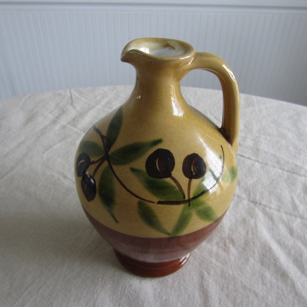 Hand Painted Made in Italy Olive Oil/Pitcher/Grapes on the Vine