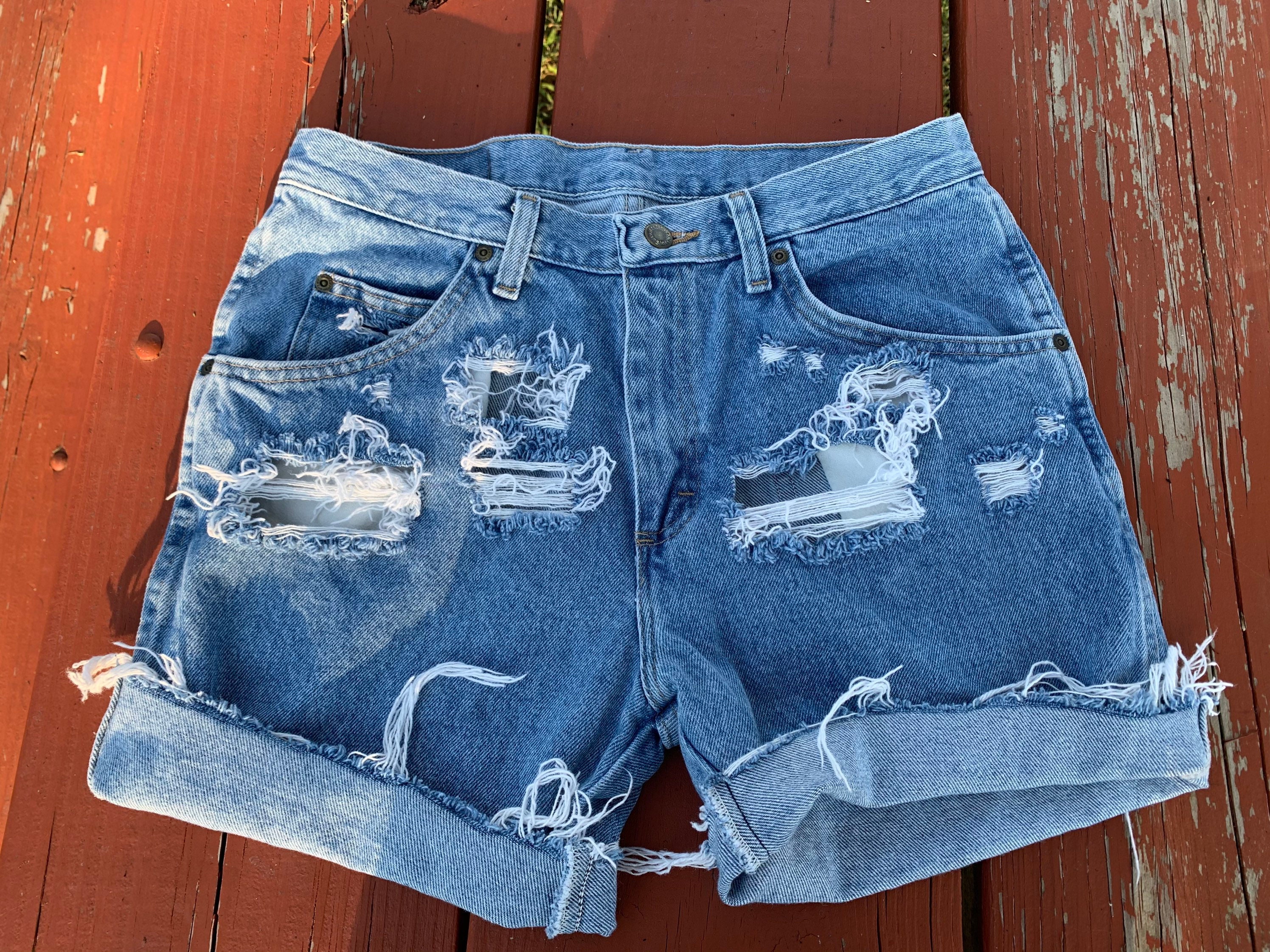 Distressed Vintage Wrangler Shorts Etsy