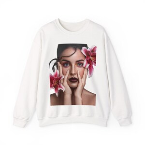 Floral Art Crewneck Sweatshirt, Cozy Women's Sweatshirt, Floral Print Sweatshirt, Unisex Gift, Spring Fashion, Comfortable Layer