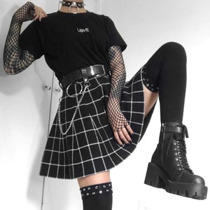 Y2K Goth Plaid Punk Grunge Skirt - Etsy