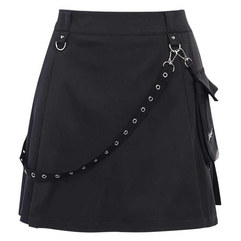 Black Gothic Pockets Mini Skirt // Y2K Mini Skirts | Etsy