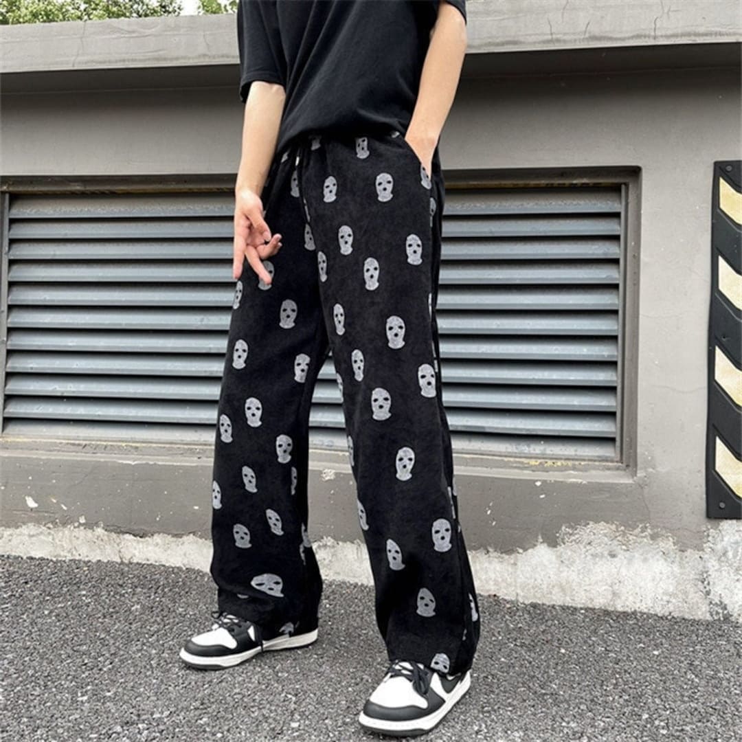 Men Hip Hop Style Drip Mask Printed Baggy Pants - Etsy