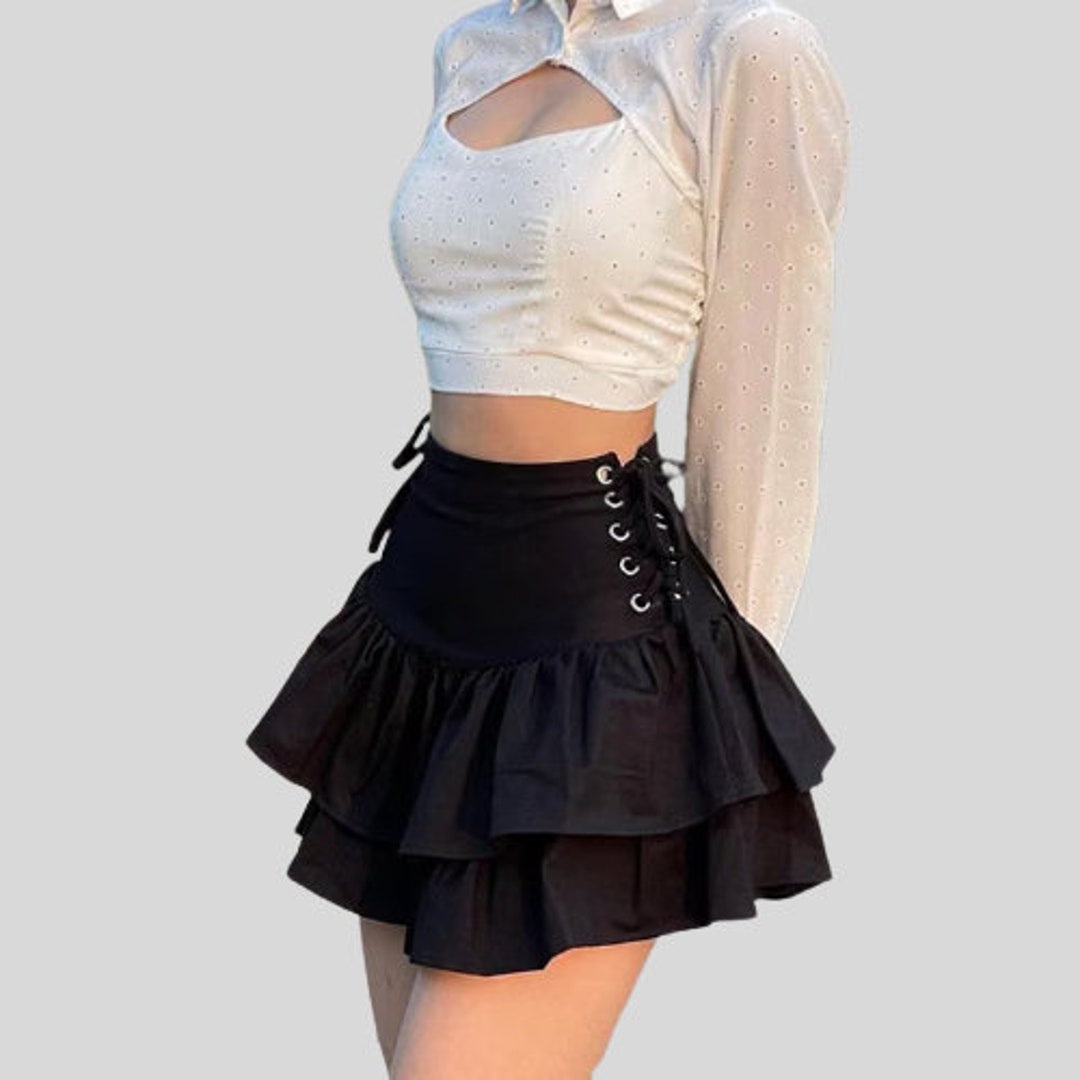 Aesthetic Gothic Mall Skirt // Y2k Mini Skirt - Etsy