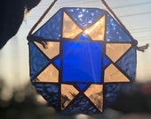 Geometric Stained Glass window hanging