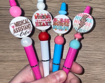 Nurse Beaded Pens | Medical Assistant Beaded Pen | Silicone Beaded Pen