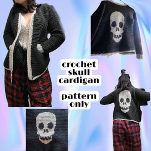 crochet pattern skull cardigan