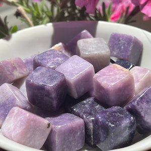 Lepidolite Cubes, Mica Stone, Mica Crystal, Purple Crystal, Purple Stone, Natural Crystal