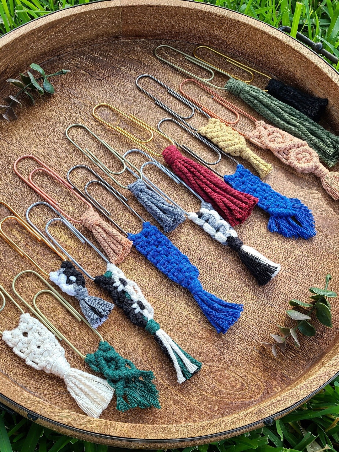 Macrame Paperclip Bookmarks Bookmark Book Accessory Boho Etsy