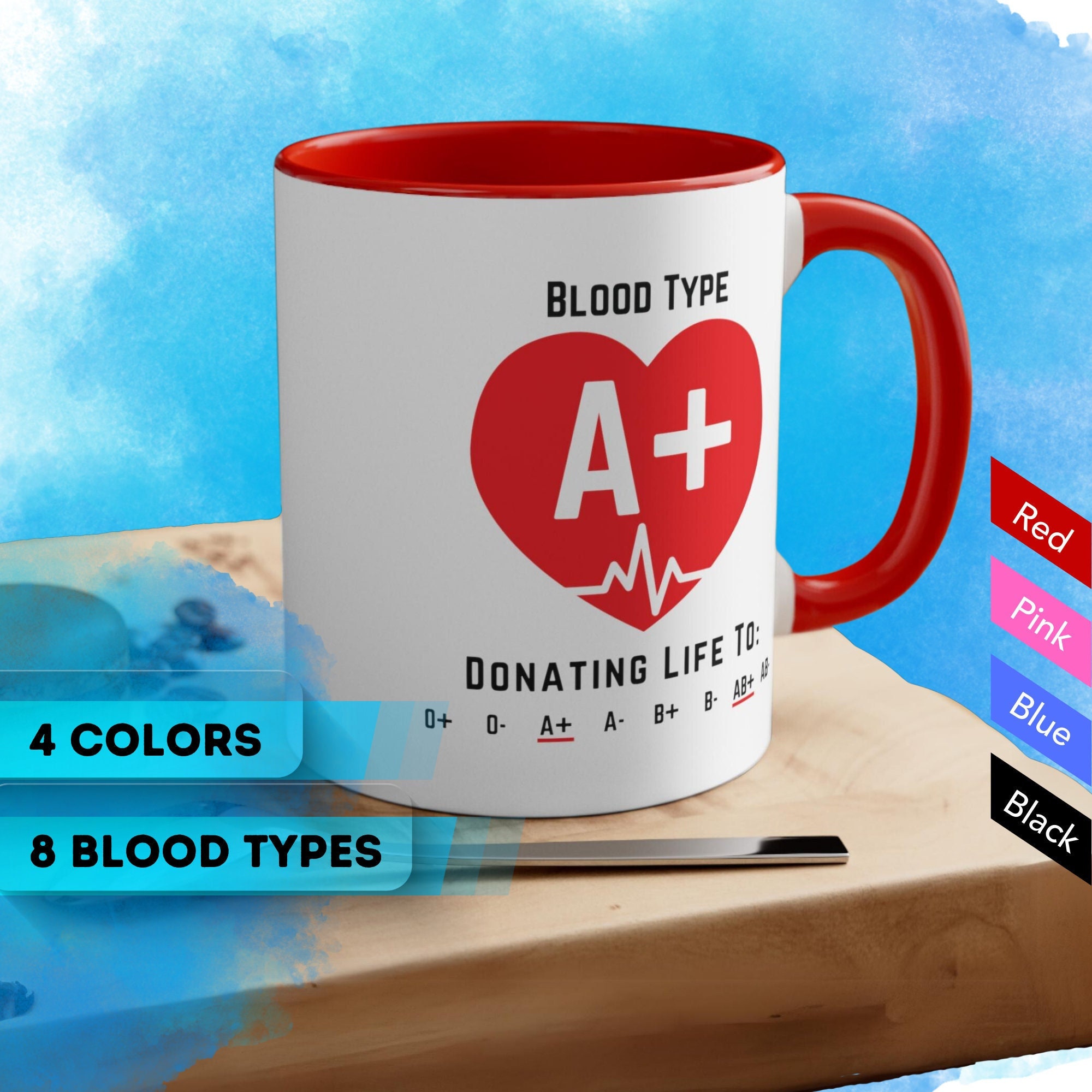 Blood Donor Mug. Blood Donor Gift. Donate Blood Mug. Give 