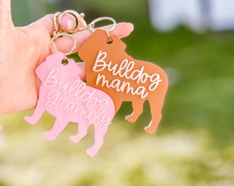 Bulldog, bulldog mama, bulldog mama keychain, keychain, mama, dog, dog mom, gift, bulldog, bulldogs, pets, pet owner