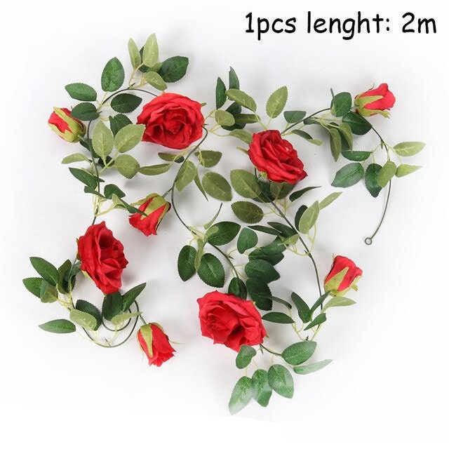 High Quality 2m Artificial Flowers Rose Ivy Vine Wedding Etsy