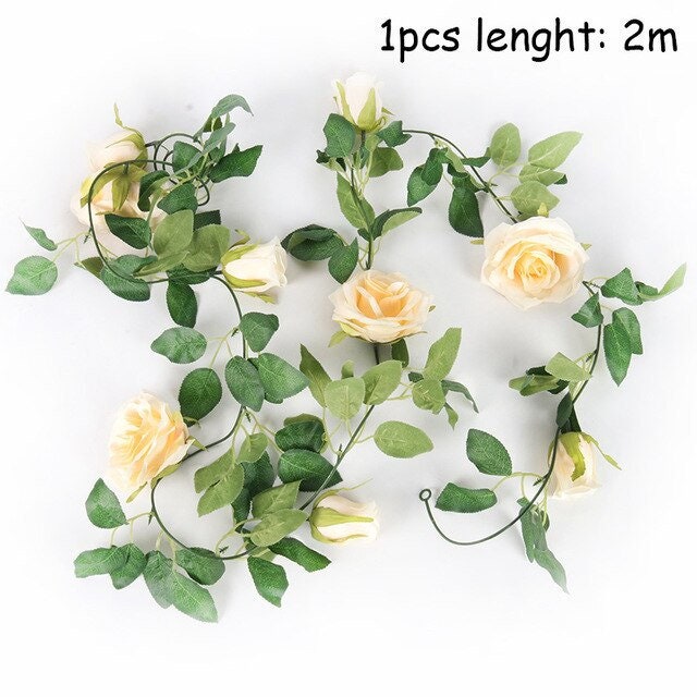 High Quality 2m Artificial Flowers Rose Ivy Vine Wedding Etsy