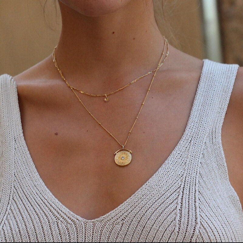 Gold Multilayer Necklace Stacking 