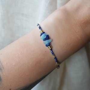 Gemstone bracelet, crystal bracelets, lapis lazuli, healing stone jewelry, pearl bracelet, boho, blue