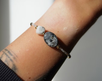 Kristallarmband, armband med ädelstenar, armband med helande stenar, månsten, labradorit, boho smycken