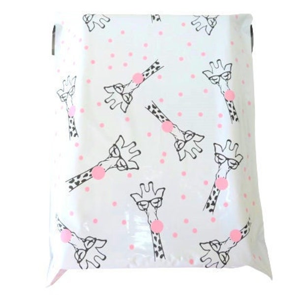 5 Pack - 10*13 In Cute Giraffe Poly Mailers | Boutique Envelope | Cute Mailer | Shipping Bag | Mailing Bag | Cute Poly Mailers | Self Seal