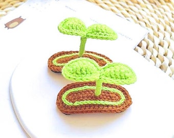 Crochet Hair Clip | Bean bud Hair Clip | Cute Hair Pin | Hair Barrette | Hair Snap Clip | Plant hair clip | Hair Accessories | Halloween Cos