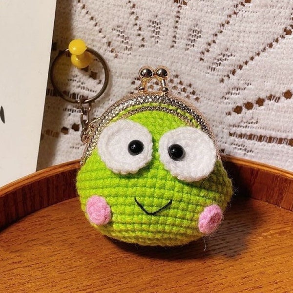 Frog Coin Purse/ Crochet Coin Pouch / Cute Coin Purse with Frame/Crochet Pouch/Handmade Purse as Holiday Gift