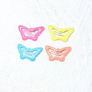 Colorful Butterfly Hair clips/3cm/Hair bow supply/Hair clip/Silver clip/DIY hair accessory/Metal snap clips/Hair barrettes/Metal clip