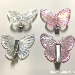 Butterfly Hair clips/2 pcs/Hair bow supply/Hair clips/Metal snap clips/Hair barrettes/Metal clips