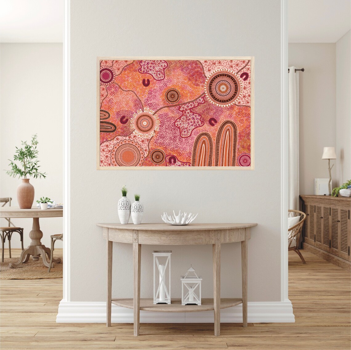 Aboriginal Artwork Print Neutral Colour Tones Wiradjuri Etsy
