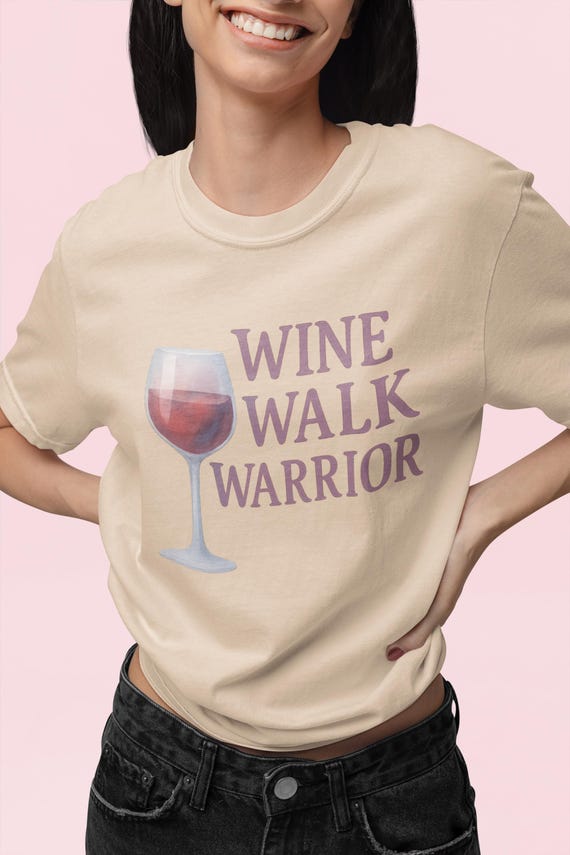 T-shirt guerrier Wine Walk T-shirt drôle de couleurs de confort