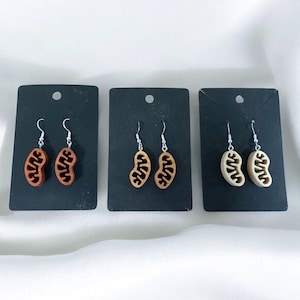 Wooden Mitochondria Earrings