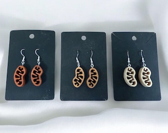 Wooden Mitochondria Earrings