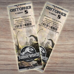 Jurassic World Dominion Ticket Einladung, Jurassic World Ticket Einladung, Jurassic World Dominion Movie Ticket, Jurassic Park Ticket Einladung