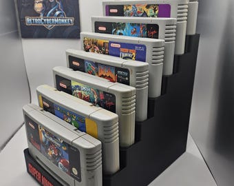 SNES Super Nintendo Display Game Stand SNES Holder Game Storage 3D Printed