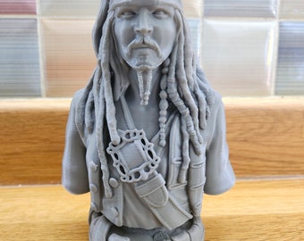 Jack Sparrow Bust, Pirate 3D printed