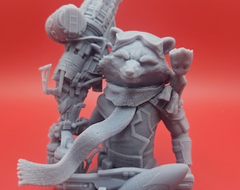 Rocket Racoon 3D resin printed figure statue Avengers Endgame 130mm