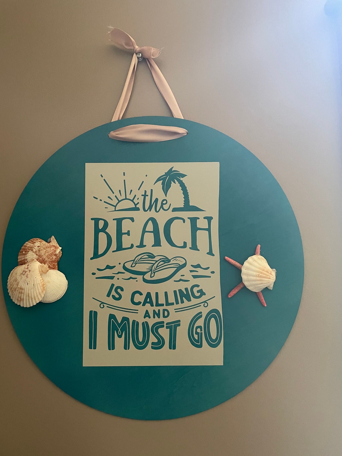 Beach 18 round door hanger Etsy