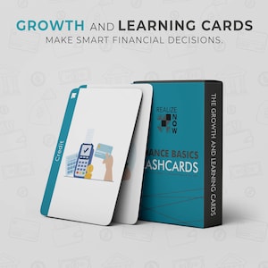 Realize Now Finance Basics Flashcards – Financial Flashcard 40-Card Deck for Teens and Young Adults – Finance Literacy, Gift For Adolescence