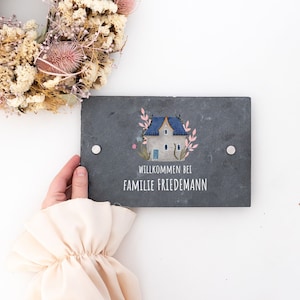 Türschild Haustür, Namensschild Haustür, Klingelschild, Türschild Schiefer, Hochzeitsgeschenk, Einzugsgeschenk