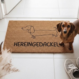 Dackel, Hereingedackelt, Dackel Geschenk, Fußmatte, Dackel Fussmatte, Dachshund, Fussmatte lustig, Fußmatte Dackel, Türmatte