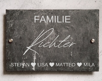 Türschild Familie, Namensschild Haustür, Geschenk zum Einzug,Haustürschild, Geschenk Einzug Haus, Türschild