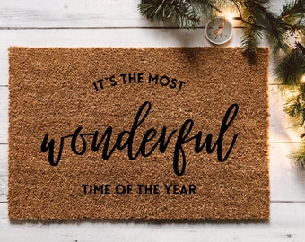 Christmas Doormat, Christmas Doormat, Doormat, Personalized Doormat, Most Wonderful, Christmas Decoration