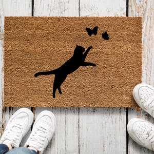 Doormat cat, doormat, gift cat lover, cat doormat, cat shared apartment, cat apartment, cat paws