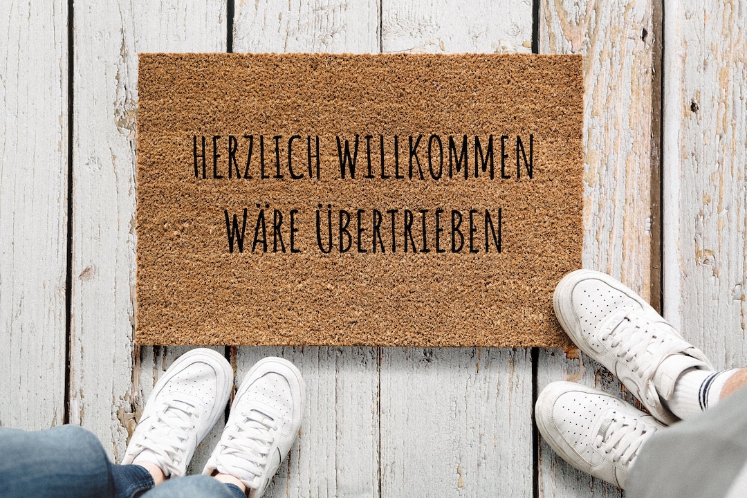Lustige Fußmatte – 'Herzlich Willkommen Wäre übertrieben', 60x40 Cm, Waschbar