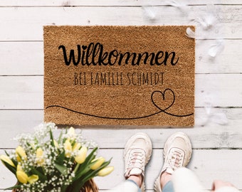 Fußmatte personalisiert Familie, Einzugsgeschenk Familie, Kokos Fußmatte, Türvorleger, Geschenk zum Einzug, Türmatte