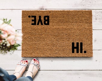 Hallo Bye deurmat, kokosmat, deurmat, deurmat, housewarming cadeau appartement, appartement deurmat, deurmat