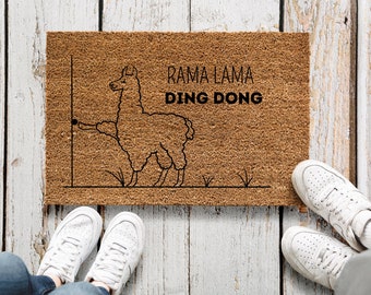 Doormat, Lama, Doormat, Funny Doormat, Housewarming Gift, Lama Doormat, Rama Lama Dingdong