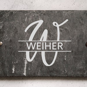 Namensschild Haustür, Türschild Initial, Geschenk zum Einzug, Haustürschild, Schieferschild, Türschild Name, Schiefer Türschild
