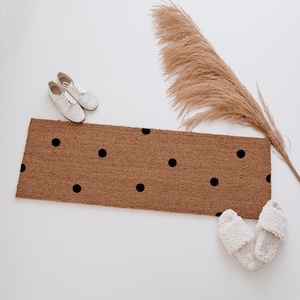 Paillasson à pois, paillasson étroit, tapis en noix de coco, paillasson, cadeau de pendaison de crémaillère, cadeau de pendaison de crémaillère, paillasson