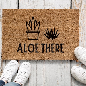 Doormat plant, doormat, aloe there, doormat saying, doormat, coconut doormat, housewarming gift