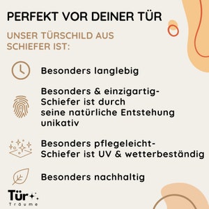 Personalisiertes Türschild, Namensschild Haustür, Klingelschild, Türschild Schiefer, Hochzeitsgeschenk, Einzugsgeschenk Bild 8