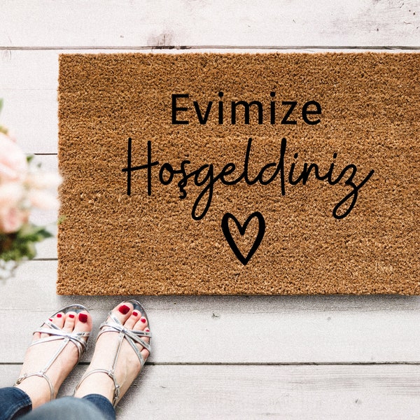 Evimize Hosgeldiniz, Hosgeldiniz, Türkische Hochzeit, Fußmatte, Türmatte, Fußmatte Türkisch
