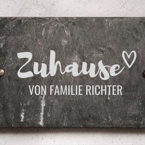 Türschild Haustür, Haustürschild, Namensschild Haustür, Schieferschild, Schild Haustür, Türschilder Familie