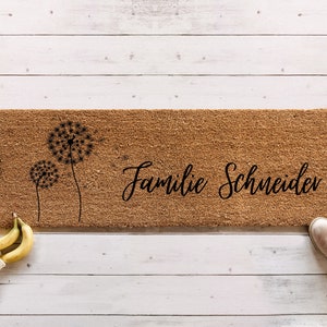 Paillasson personnalisé, Maison personnalisée, Paillasson pissenlit, Cadeau de mariage, Paillasson, Cadeau de mariage